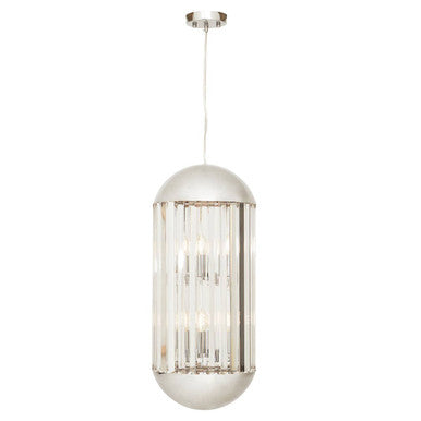 Orsina Kensington Chrome 6-Bulb Pendant Light with Clear Crystal