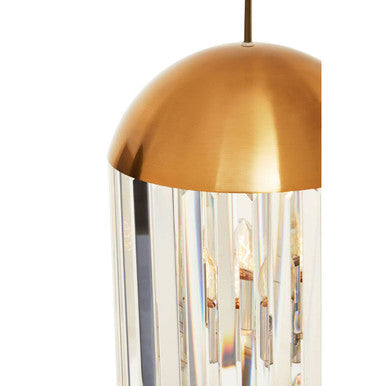 Orsina Kensington Bronze 6-Bulb Pendant Light with Crystal Panels