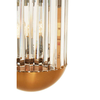 Orsina Kensington Bronze 6-Bulb Pendant Light with Crystal Panels