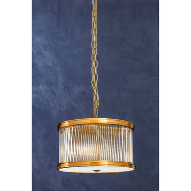 Orsina Kensington Bronze 5-Bulb Pendant Light | Fluted Glass Drum