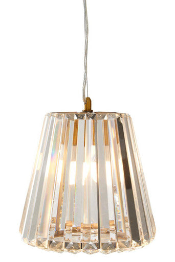 Orsina Kensington Bronze Pendant Light | Faceted Crystal Cone Lamp