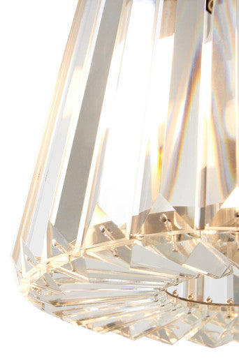 Orsina Kensington Bronze Pendant Light | Faceted Crystal Cone Lamp