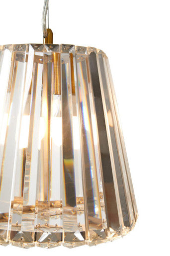 Orsina Kensington Bronze Pendant Light | Faceted Crystal Cone Lamp