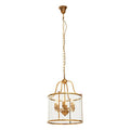 Orsina Hampstead Brass 6-Bulb Pendant Light | Glass Lantern Chandelier