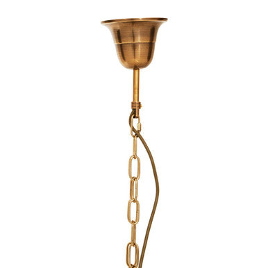 Orsina Hampstead Brass 6-Bulb Pendant Light | Glass Lantern Chandelier