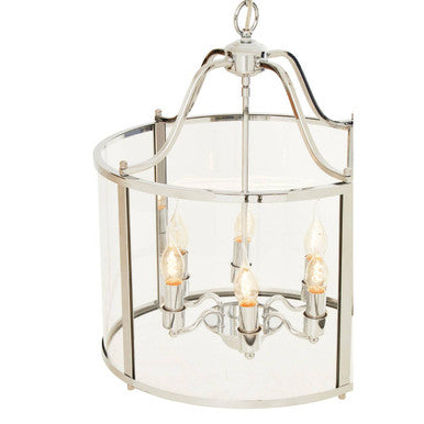 Orsina Hampstead 6-Bulb Chrome Pendant Light | Modern Glass Chandelier