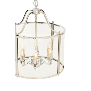 Orsina Hampstead 6-Bulb Chrome Pendant Light | Modern Glass Chandelier