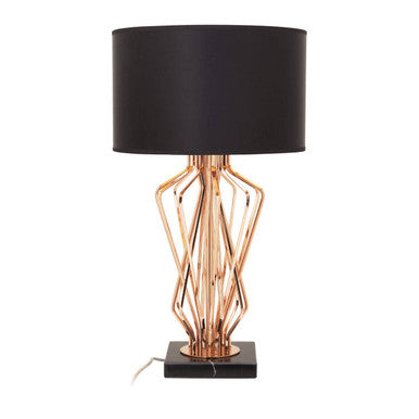 Orsina Kensington Townhouse Table Lamp – Bronze & Marble with Black Shade