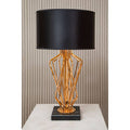 Orsina Kensington Townhouse Table Lamp – Bronze & Marble with Black Shade