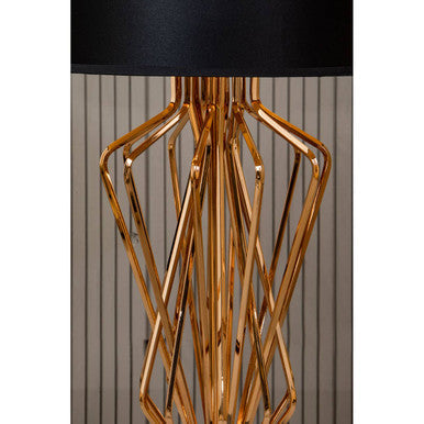 Orsina Kensington Townhouse Table Lamp – Bronze & Marble with Black Shade