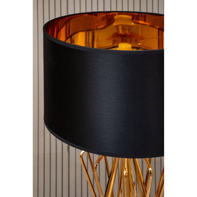 Orsina Kensington Townhouse Table Lamp – Bronze & Marble with Black Shade