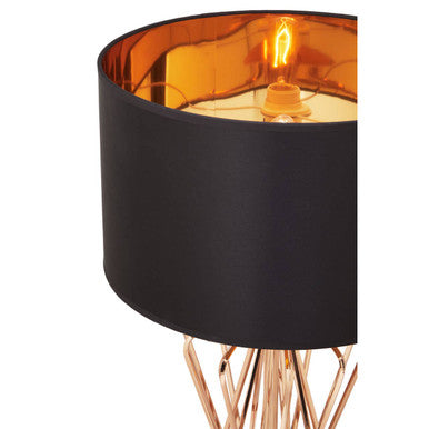 Orsina Kensington Townhouse Table Lamp – Bronze & Marble with Black Shade