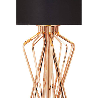 Orsina Kensington Townhouse Table Lamp – Bronze & Marble with Black Shade