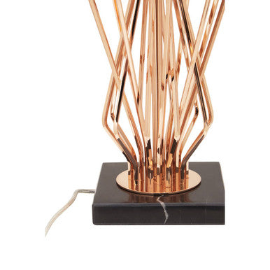 Orsina Kensington Townhouse Table Lamp – Bronze & Marble with Black Shade