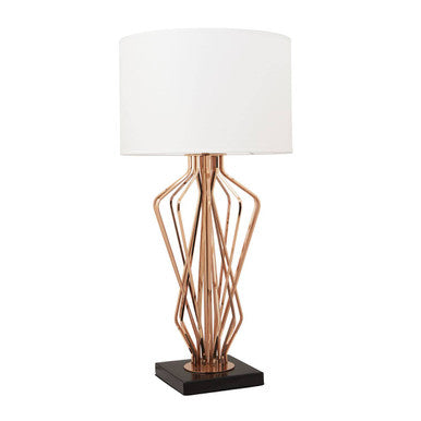 Orsina Kensington Townhouse Table Lamp – White Drum Shade & Marble Base