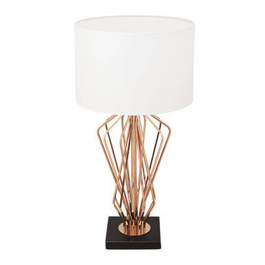 Orsina Kensington Townhouse Table Lamp – White Drum Shade & Marble Base