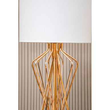 Orsina Kensington Townhouse Table Lamp – White Drum Shade & Marble Base
