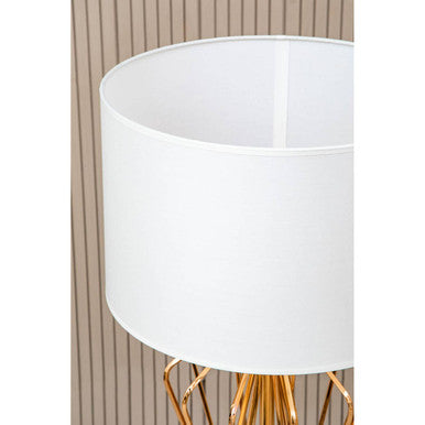 Orsina Kensington Townhouse Table Lamp – White Drum Shade & Marble Base