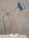 Orsina Newton Grey Shade Desk Lamp – Brass Frame with Marble Base