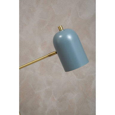 Orsina Newton Grey Shade Desk Lamp – Brass Frame with Marble Base