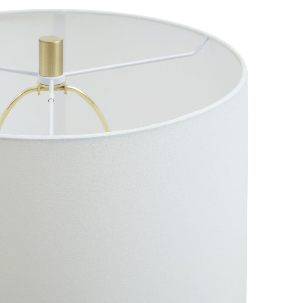 Orsina Nadia Glass and Brass Table Lamp with White Fabric Drum Shade