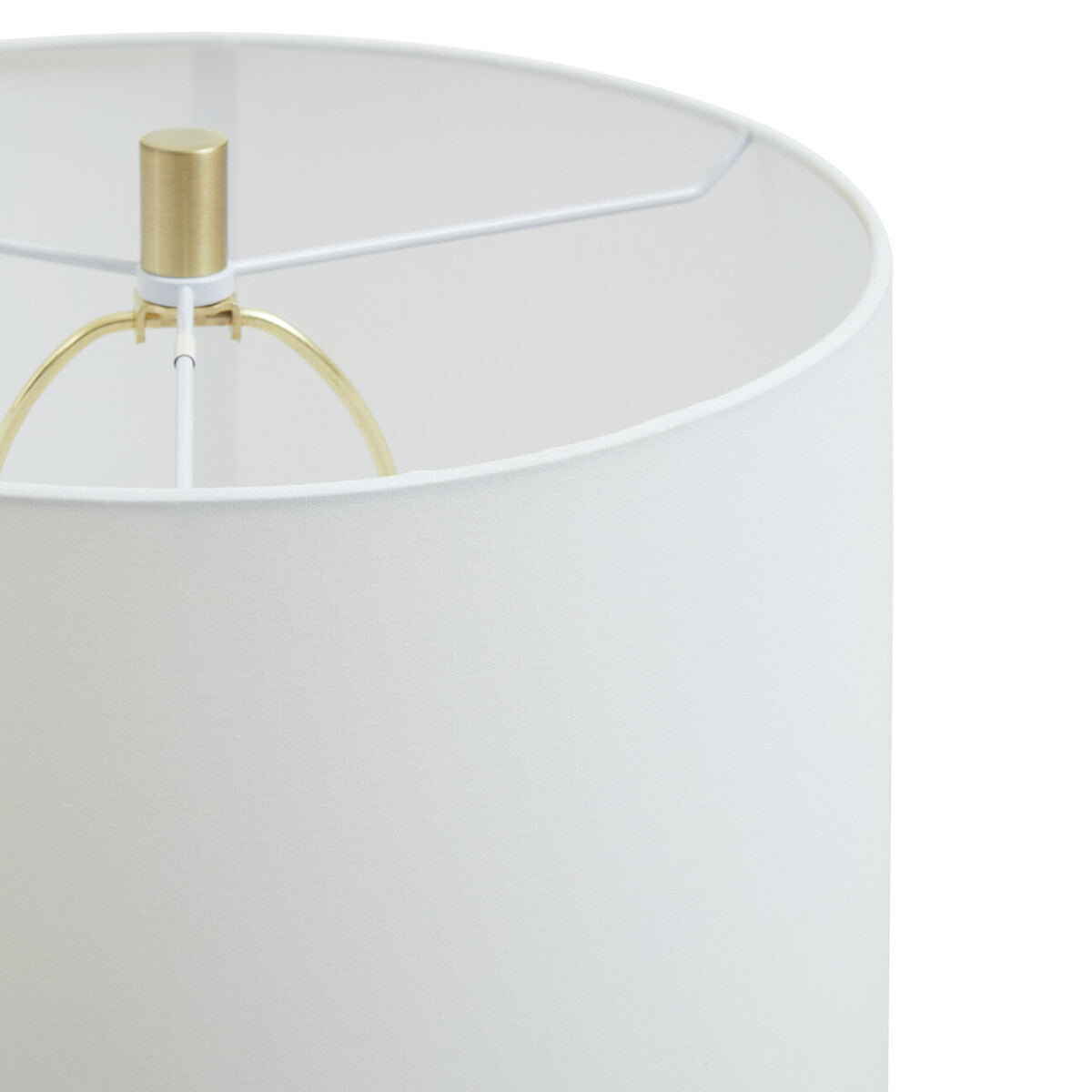 Orsina Nadia Glass and Brass Table Lamp with White Fabric Drum Shade