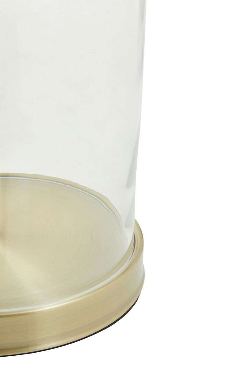 Orsina Nadia Glass and Brass Table Lamp with White Fabric Drum Shade