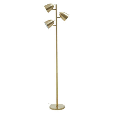 Orsina Newton Brass Floor Lamp – 3-Light Adjustable Gold Spotlight