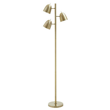 Orsina Newton Brass Floor Lamp – 3-Light Adjustable Gold Spotlight