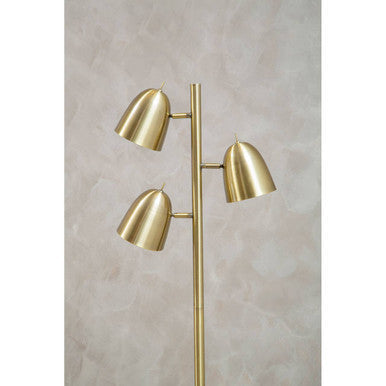Orsina Newton Brass Floor Lamp – 3-Light Adjustable Gold Spotlight