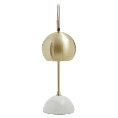 Orsina Newton Globe Desk Lamp – Gold Metal Shade & White Marble Base