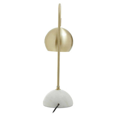 Orsina Newton Globe Desk Lamp – Gold Metal Shade & White Marble Base
