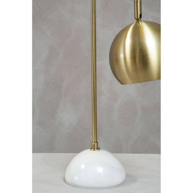 Orsina Newton Globe Desk Lamp – Gold Metal Shade & White Marble Base