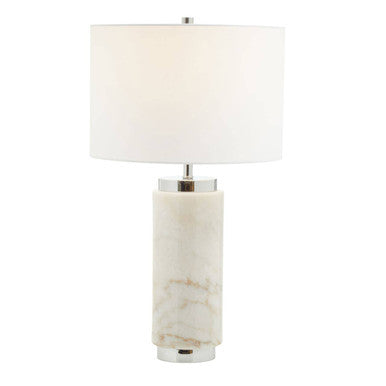 Orsina Nula Marble Table Lamp – Modern Bedside Light with Fabric Shade