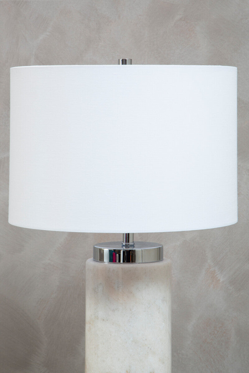 Orsina Nula Marble Table Lamp – Modern Bedside Light with Fabric Shade