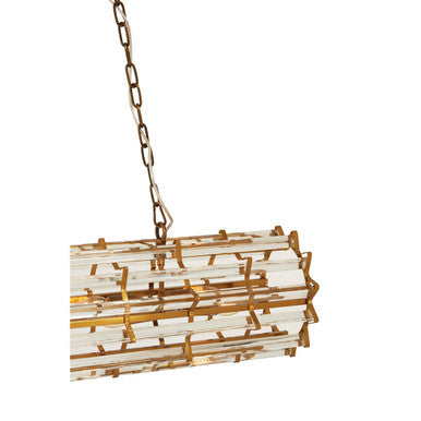 Orsina Karli Brass 8-Bulb Pendant Light – Crystal Prism Chandelier