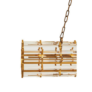 Orsina Karli Brass 8-Bulb Pendant Light – Crystal Prism Chandelier
