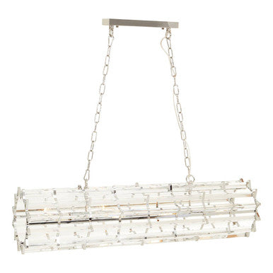 Orsina Karli Chrome 8-Bulb Crystal Pendant Light | Modern Chandelier