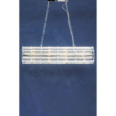 Orsina Karli Chrome 8-Bulb Crystal Pendant Light | Modern Chandelier