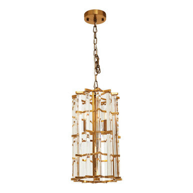 Orsina Karli Brass Vertical Light – Small Crystal Accent Chandelier