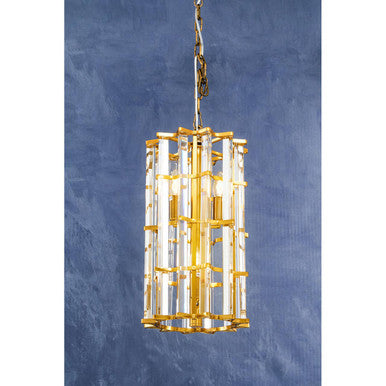 Orsina Karli Brass Vertical Light – Small Crystal Accent Chandelier