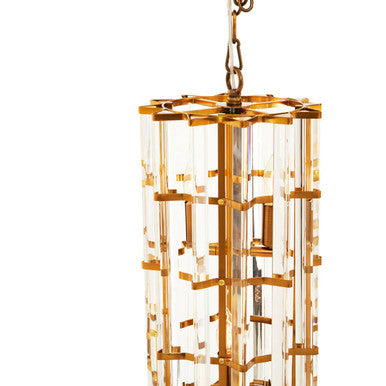 Orsina Karli Brass Vertical Light – Small Crystal Accent Chandelier
