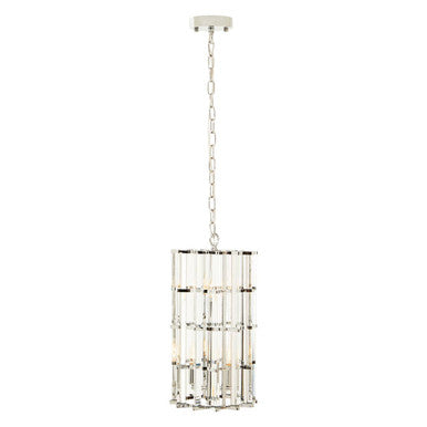 Orsina Karli Chrome Crystal Chandelier – Small Vertical Pendant Light