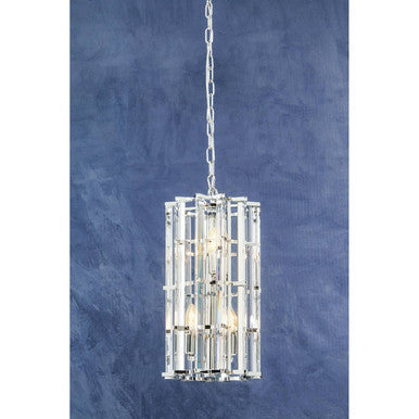 Orsina Karli Chrome Crystal Chandelier – Small Vertical Pendant Light