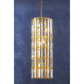 Orsina Karli Vertical Crystal Chandelier - 8-Light Brass Finish