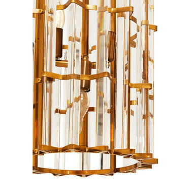 Orsina Karli Vertical Crystal Chandelier - 8-Light Brass Finish