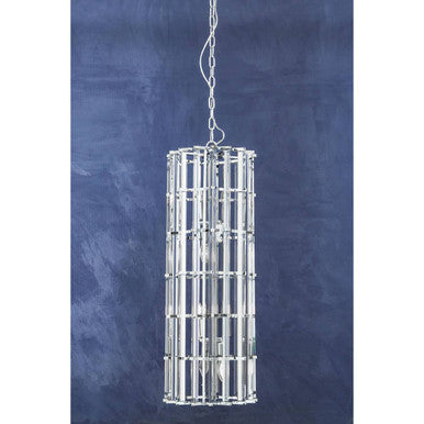 Orsina Karli Vertical Crystal Glass and Chrome 8-Light Chandelier