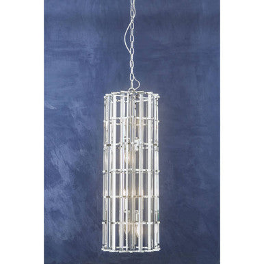 Orsina Karli Vertical Crystal Glass and Chrome 8-Light Chandelier