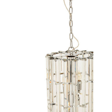 Orsina Karli Vertical Crystal Glass and Chrome 8-Light Chandelier