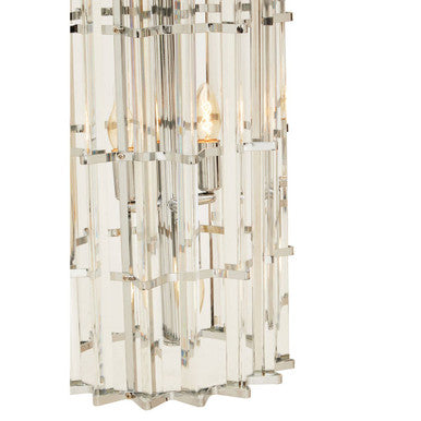 Orsina Karli Vertical Crystal Glass and Chrome 8-Light Chandelier